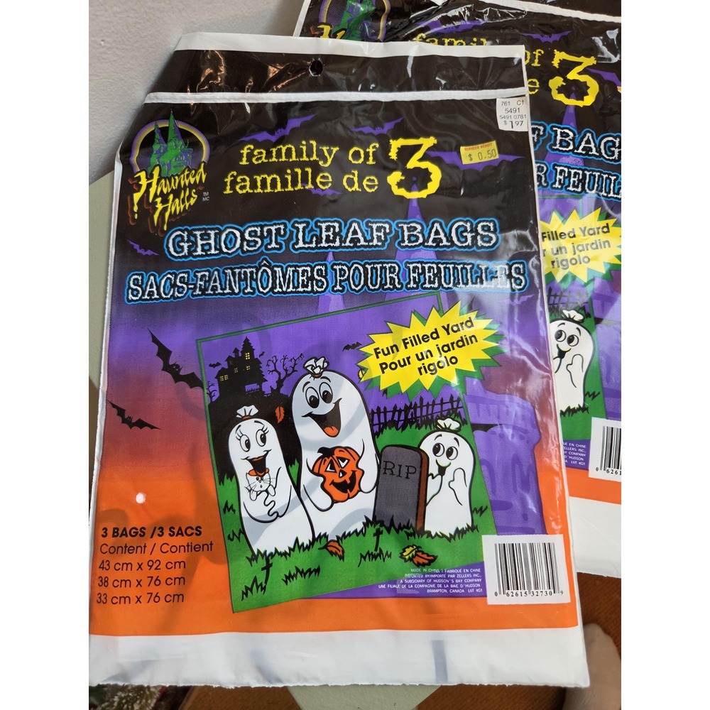 Vintage Halloween Ghost Leaf Bags – Haunted Halls Zellers Sealed Set of 3